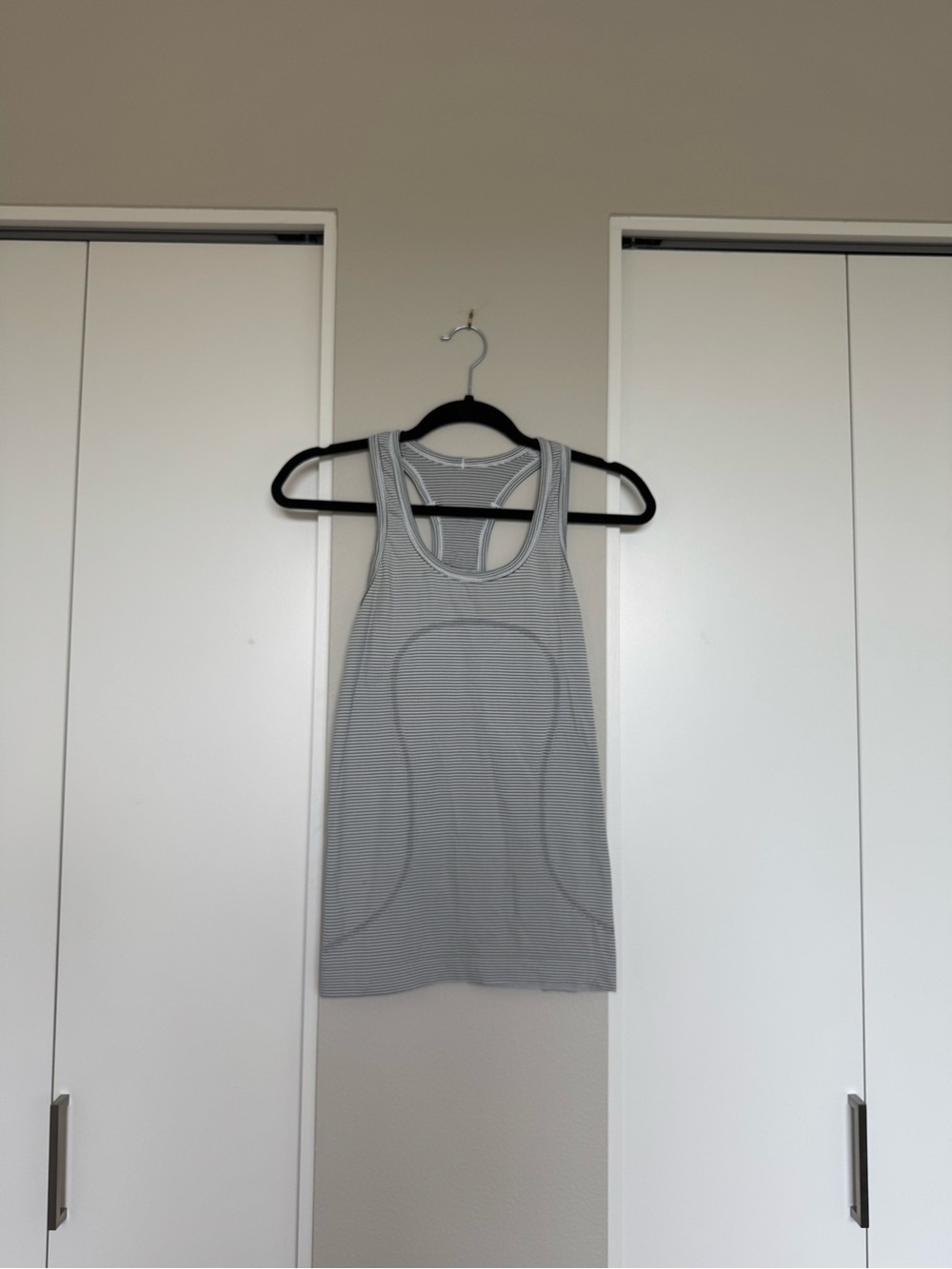 Black & White Striped Lululemon Swiftly Tank